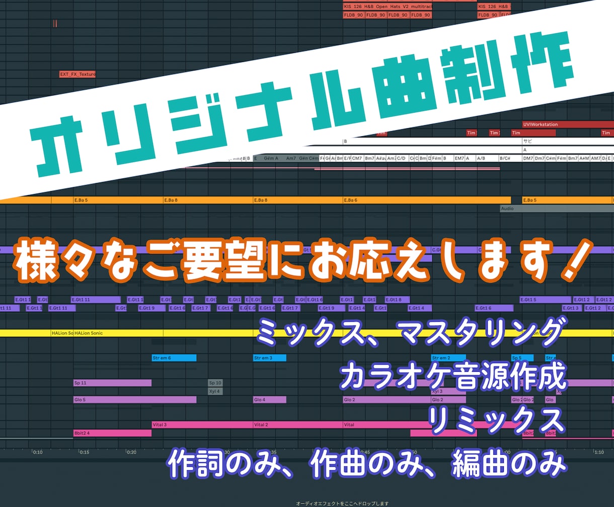 幅広いジャンルの歌モノやBGMを制作します 【サービス開始限定価格！ミックス・マスタリングも無料！】 イメージ1