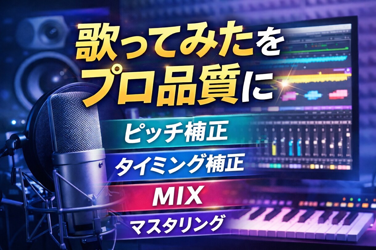 歌ってみたをプロ品質に仕上げます ピッチ補正＋ハモリ生成＋高品質ミックス＋マスタリング イメージ1