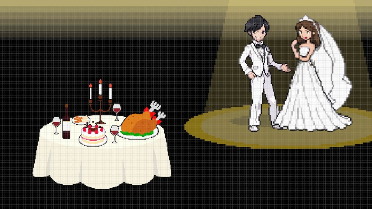 ドット絵で大人気ゲーム風結婚式OPムービー作ります 最短2日!お客様のドット絵を作成・使用します! イメージ5