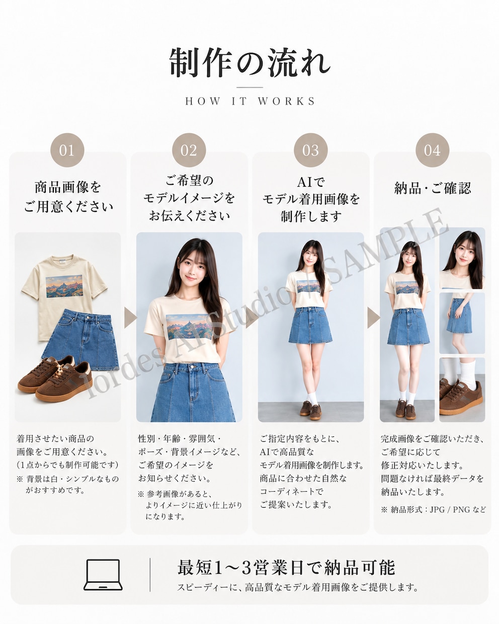 商品画像からAIモデル着用イメージを制作します 撮影なしで商品の着用イメージをわかりやすく表現 イメージ9