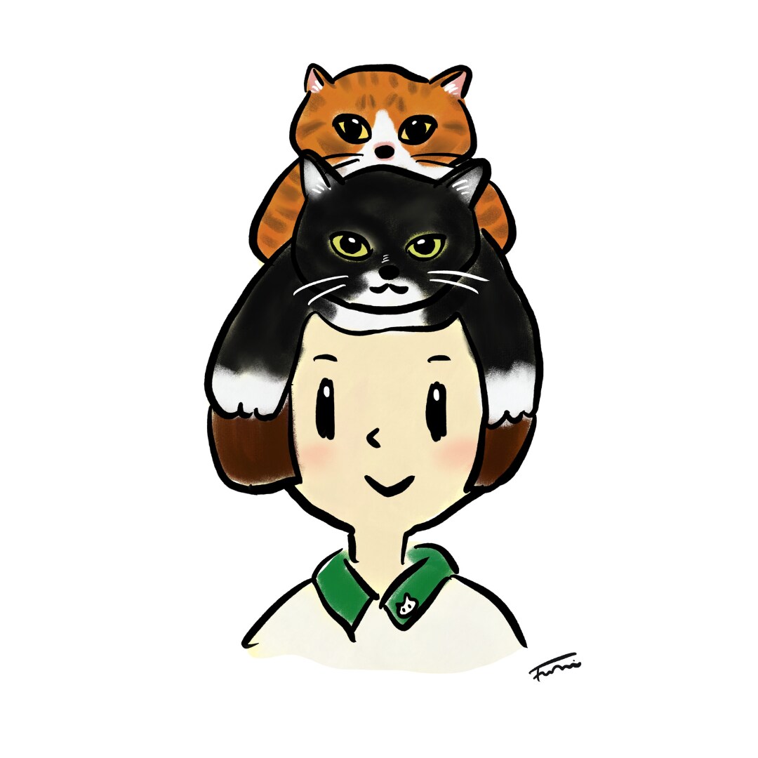 個性的！オーナー様の頭に乗せたうちの子を描きます ユニークな似顔絵がお好みの方へ　お子様のネームタグにも イメージ7