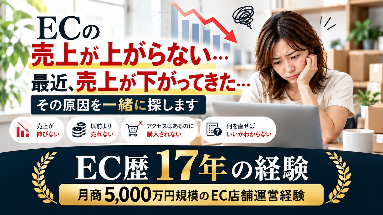 EC歴17年の経験でECショップを改善します 月商5000万円規模の運営経験から改善策を提案します イメージ1