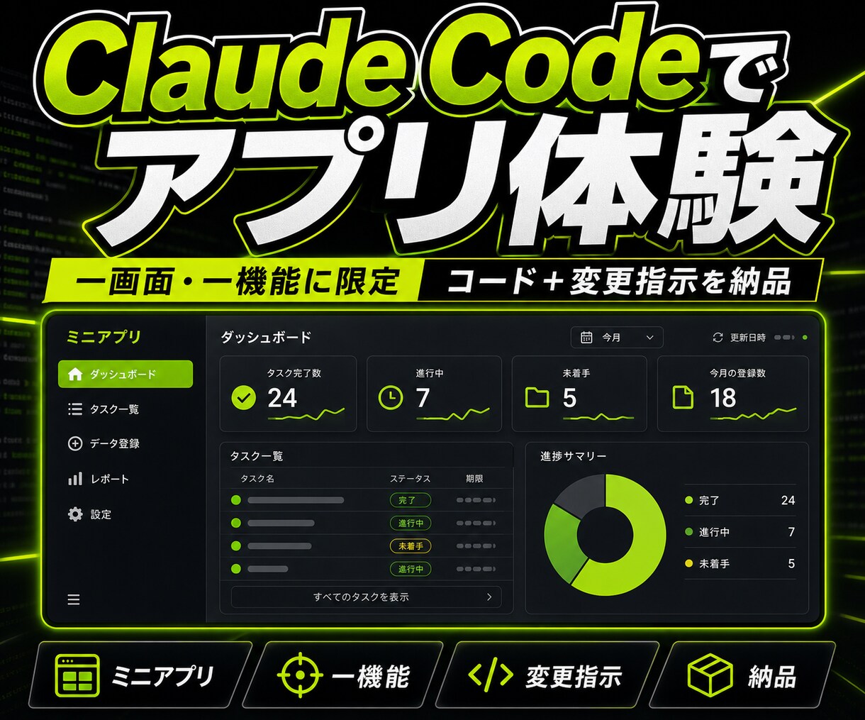 Claude Codeでミニアプリを作ります 入力と結果が一画面で分かるミニアプリを一緒に作成 イメージ1