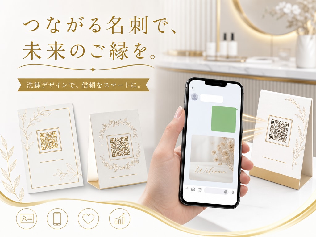 美容師専用！名刺＋QRスタンドを丸ごとお届けします 渡した瞬間からLINE誘導＆リピート仕組み化 イメージ2