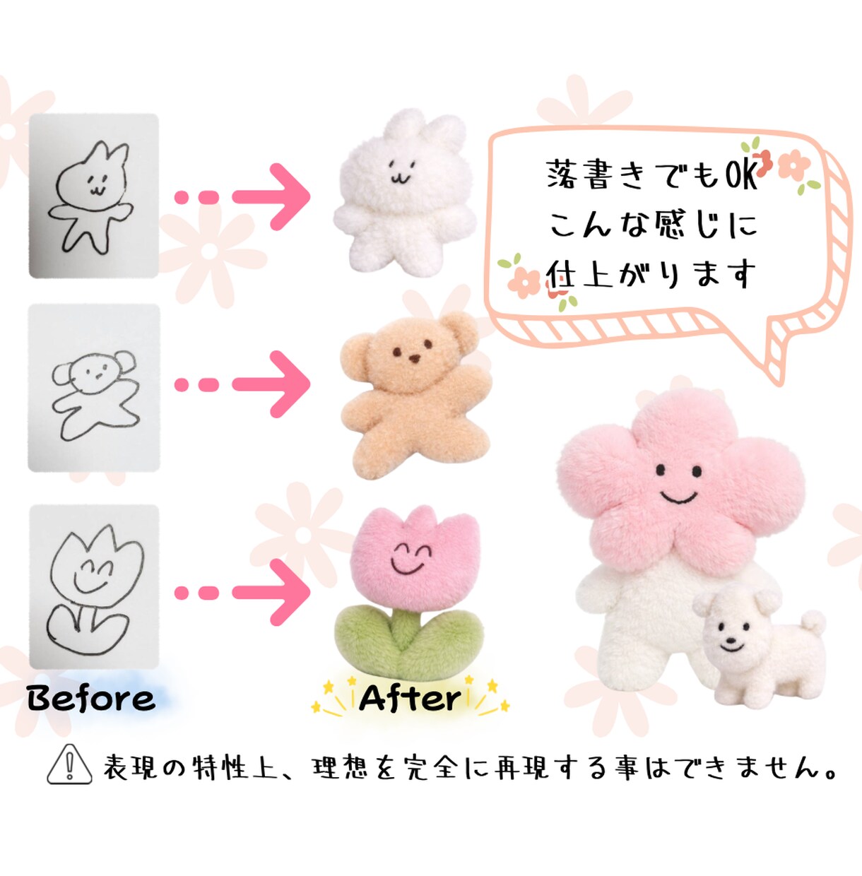 商用利用OK｜ぬいぐるみ風画像を制作します 落書きイラストもかわいいぬいぐるみ風画像に！ イメージ3