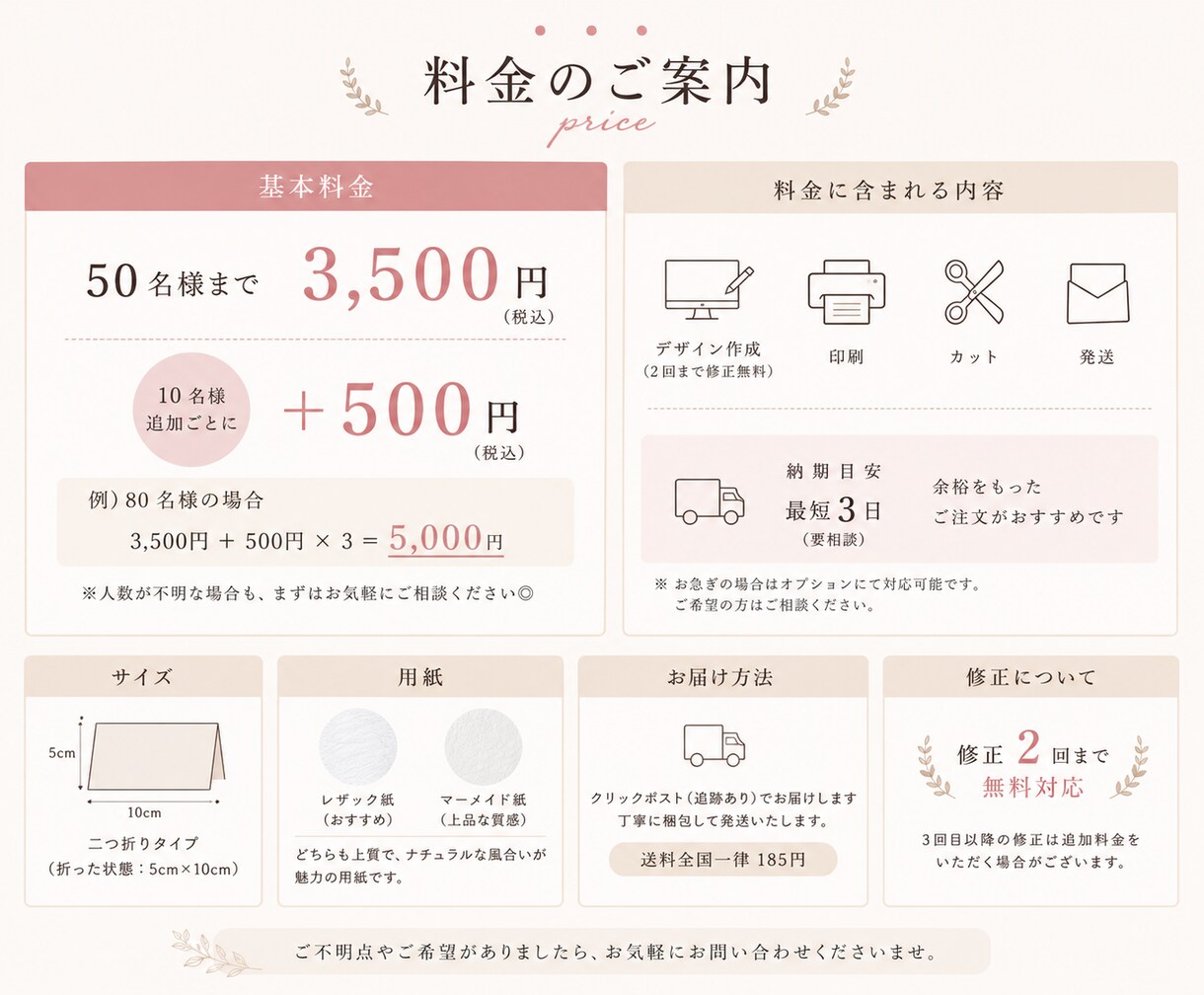 結婚式の席札を作成します 「おしゃれだけど見やすい」を大切にしながらお作りします。 イメージ3