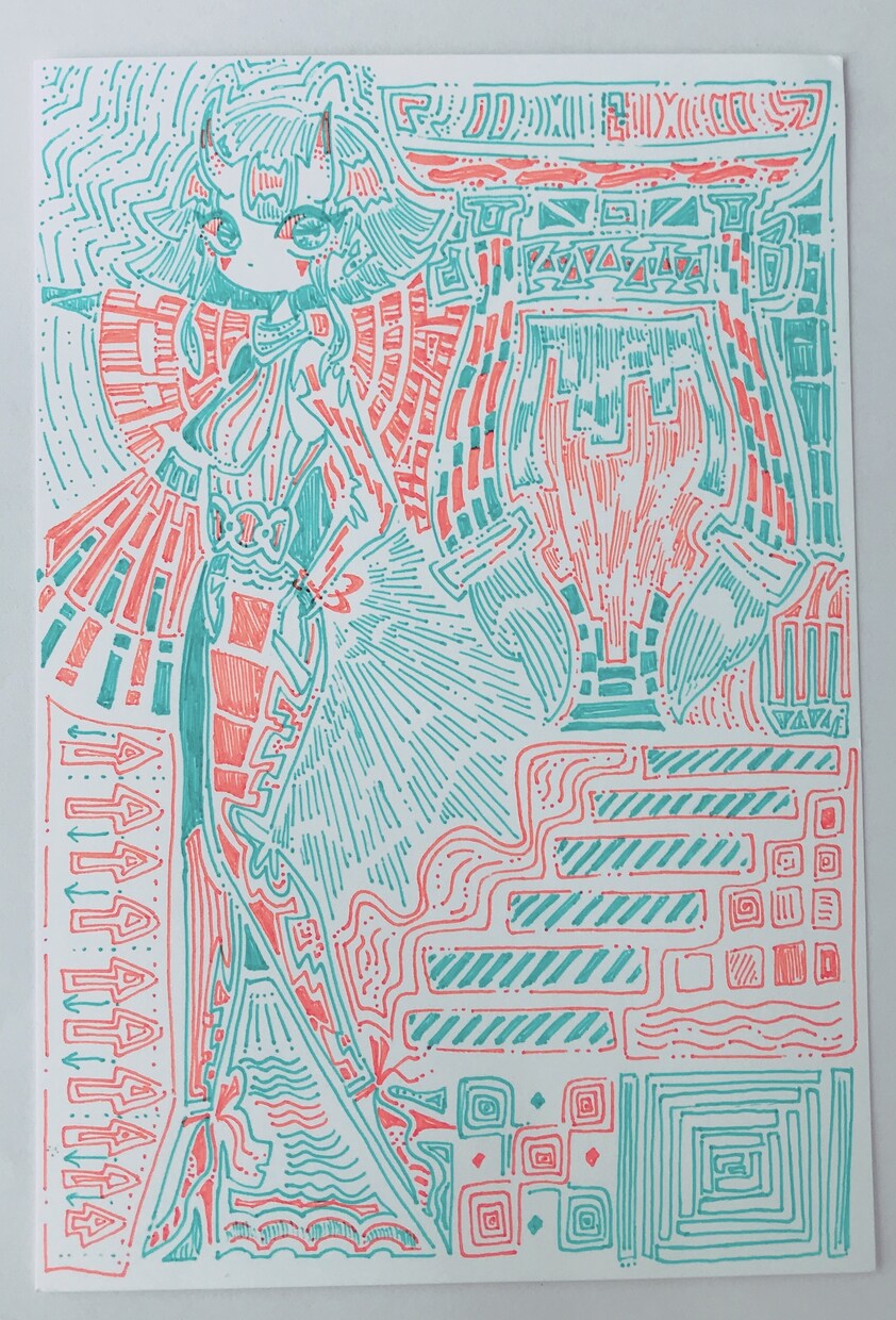 原画イラスト依頼受け付けます ハガキ大サイズでミリペンを使って素敵な絵を描いています！ イメージ1