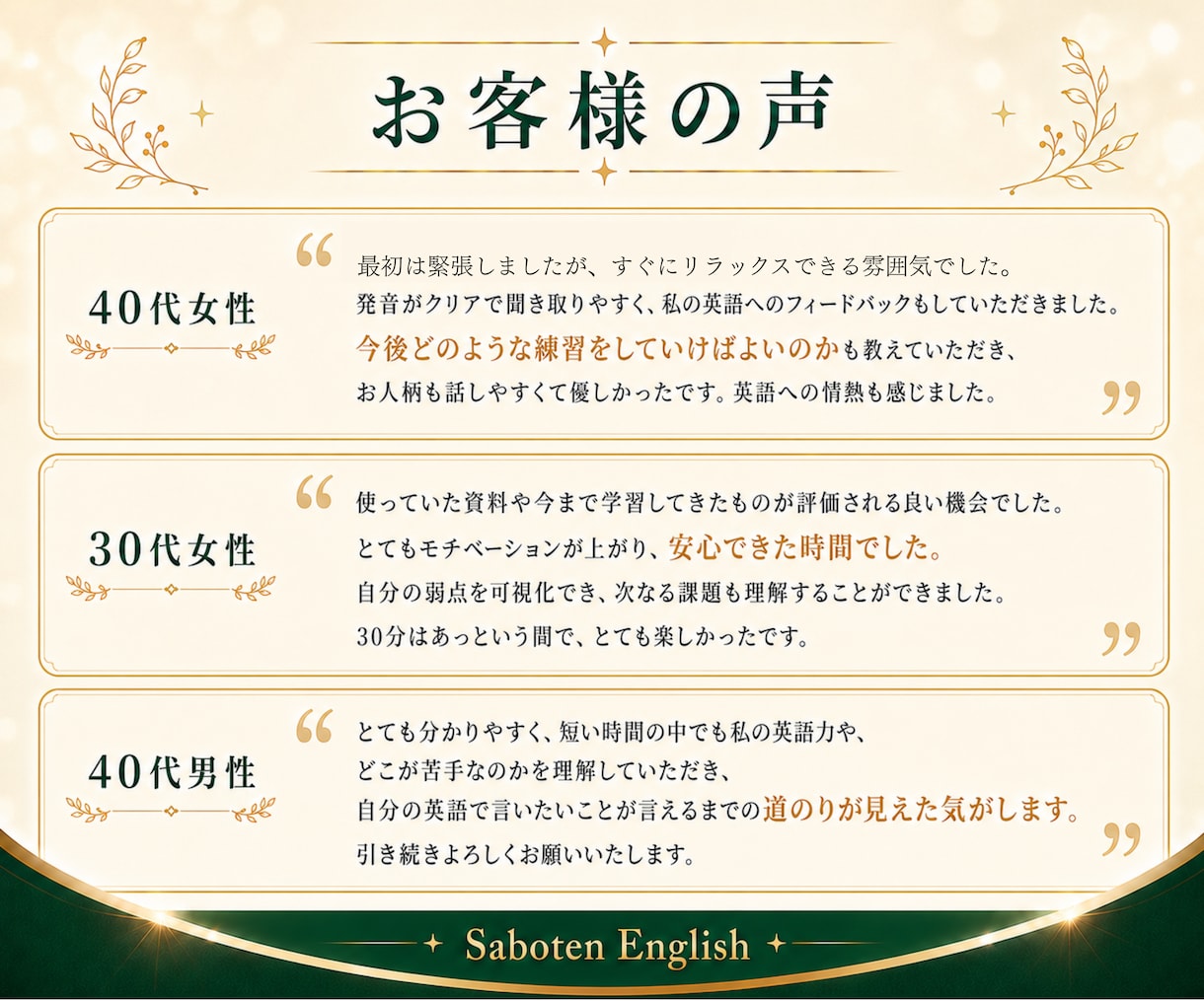 英会話の苦手を診断！話すための学習法がわかります 話せない原因と今のあなたに必要な学び方がクッキリする！ イメージ3