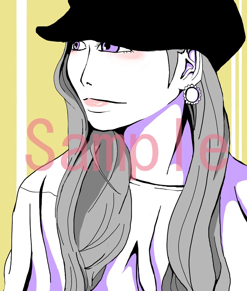 白黒+ワンカラーで目を引く似顔絵描きます SNSアイコンや名刺、プレゼントにもいかがですか！ イメージ6