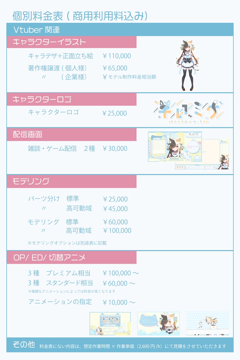 キャラデザ～高可動モデリング＋アニメ全部制作します Vtuberの全てが揃う！待機・EDアニメ付きで今すぐ配信！ イメージ4