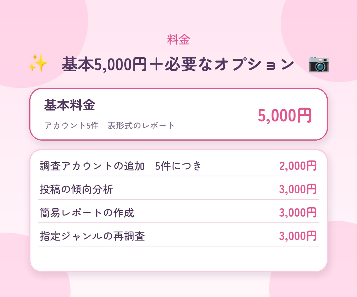 Instagramのアカウントを調査してまとめます ジャンル別に表で見やすく整理。レポートまで対応します イメージ5