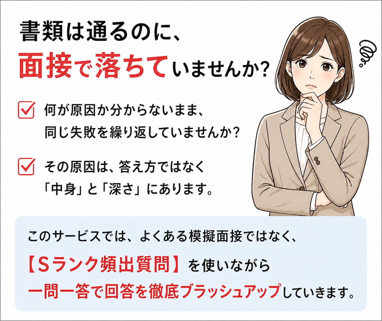 採用担当20年が面接練習で回答を徹底改善します 本番で伝わる実践的な面接トレーニング｜面接対策・模擬面接OK イメージ3