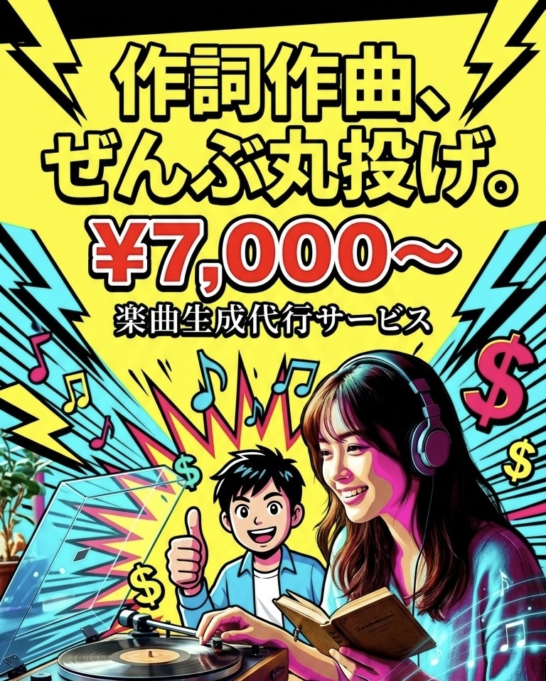 プロ級！AIオリジナル　シティポップを制作します 【YouTube・SNS・商用利用OK！】用途はいろいろ！ イメージ1