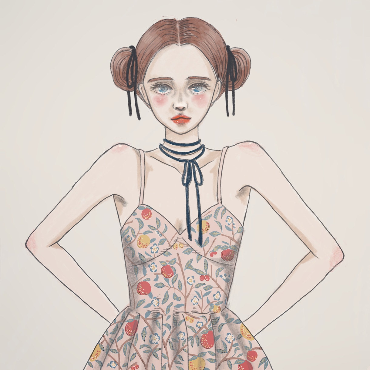 商用OK.ガーリーなカラーイラスト描きます アナログチックなレトロでオシャレなカラーイラストです。 イメージ3