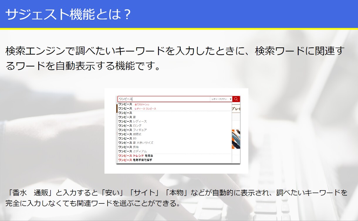 少額運用！検索でサジェスト表示させます 楽天サジェストで好きなワードを表示可能！ イメージ2