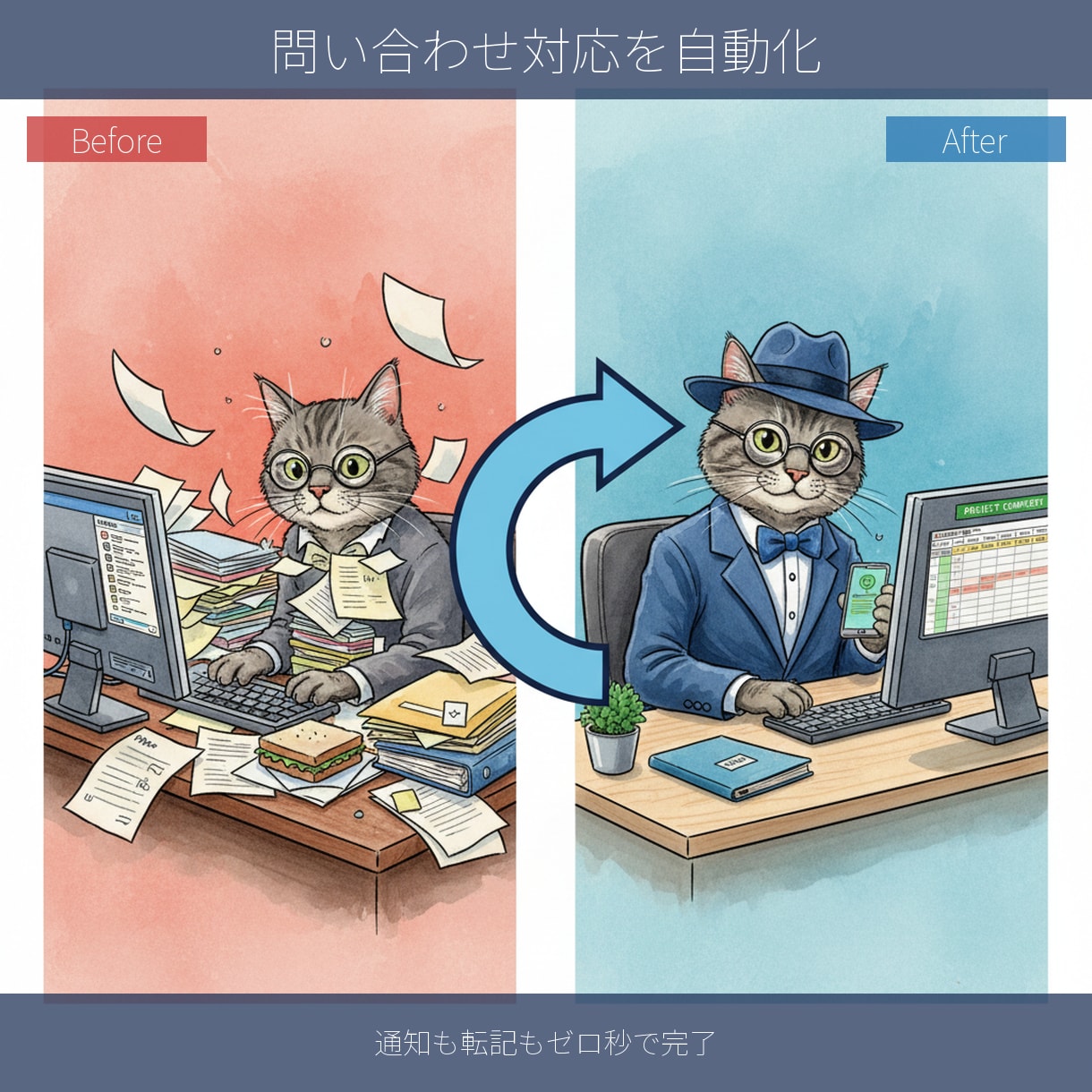不動産の問い合わせ通知・顧客台帳化を自動化します 問い合わせの見逃し・転記ミスを大幅削減｜追加料金なし イメージ1