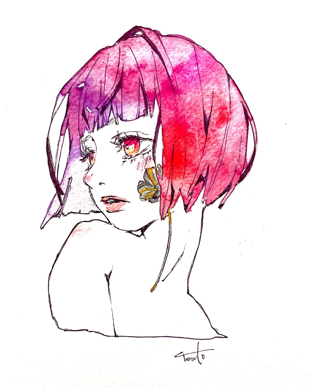歌ってみた用のオリジナルサムネを描きます アナログで差別化必須⭐︎SNSでの宣伝サービスもします！ イメージ9