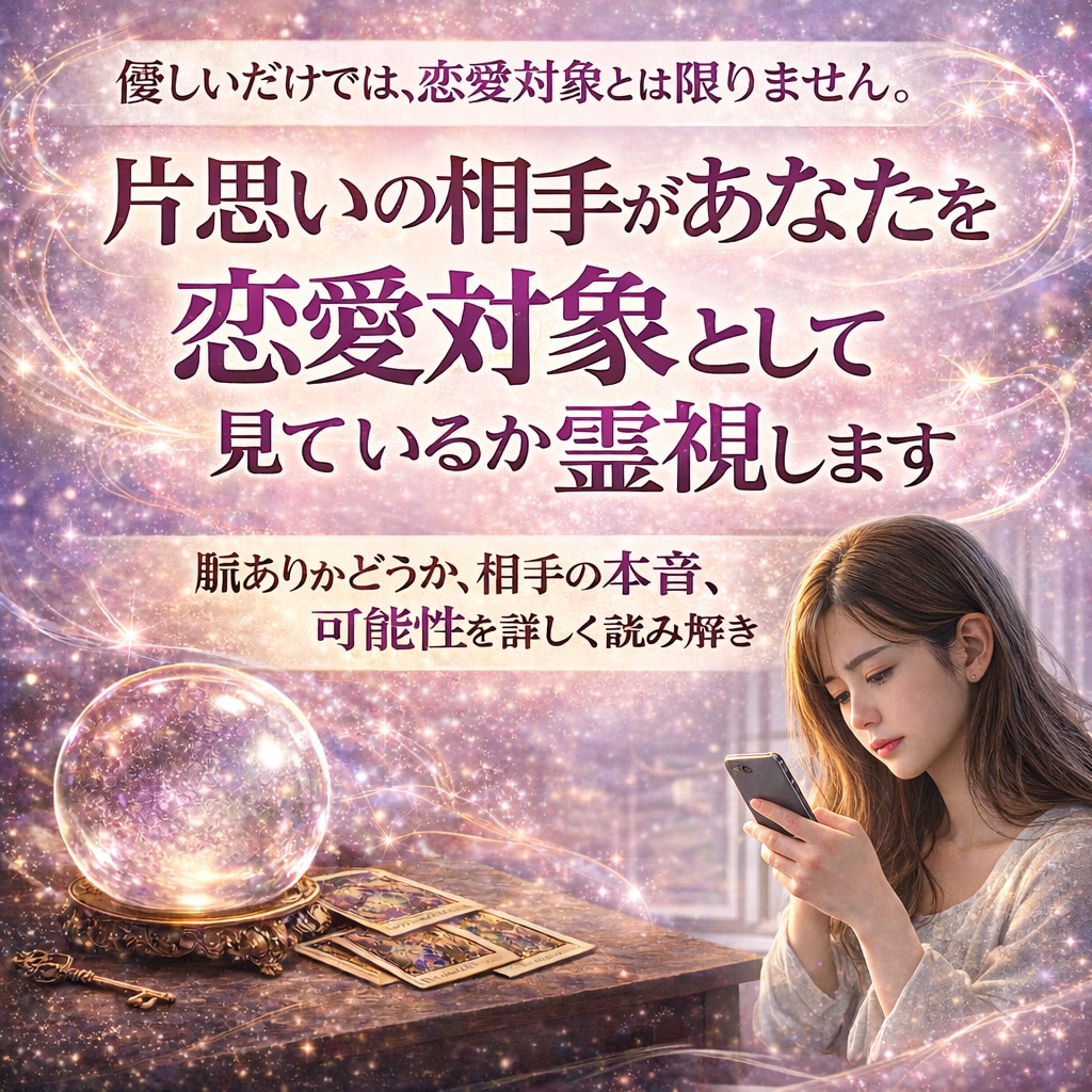 片思いの相手の恋愛感情を霊視します 脈ありか本音か進展の可能性まで丁寧に視ていきます イメージ1