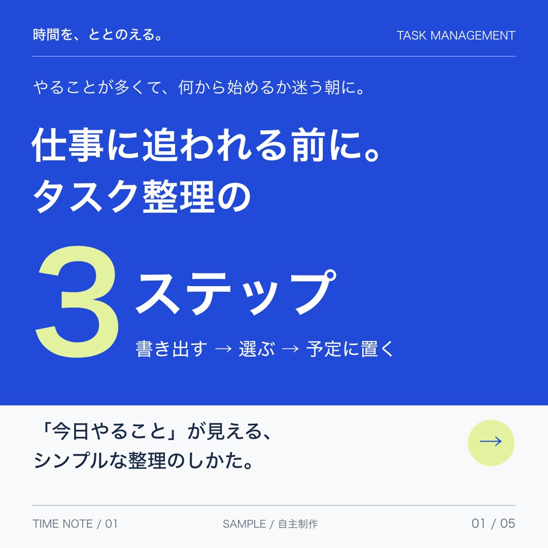 Instagram投稿画像・カルーセルを作ります 1枚目で目を止め、最後の1枚まで読ませる構成。見本14テーマ イメージ7