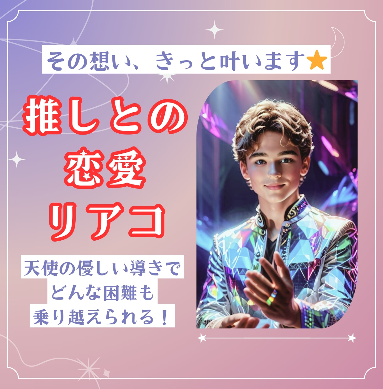 推しとのご縁を繋ぎます リアコ・ガチ恋さんへ⭐️天使のサポートで恋が動きだす イメージ1