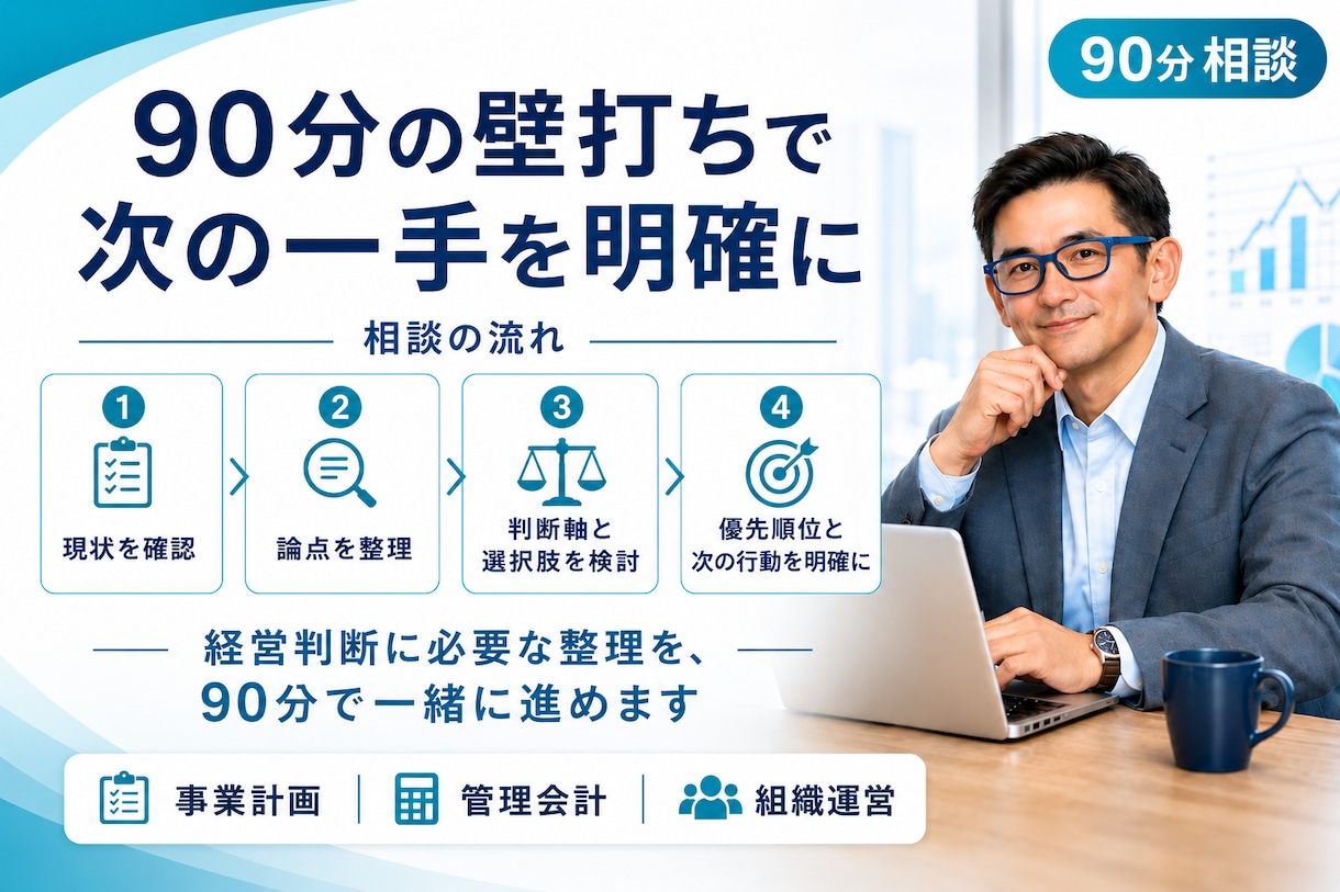 経営の悩みを何でも相談できます 事業計画・管理会計・組織運営を経験に基づき一緒に整理 イメージ3
