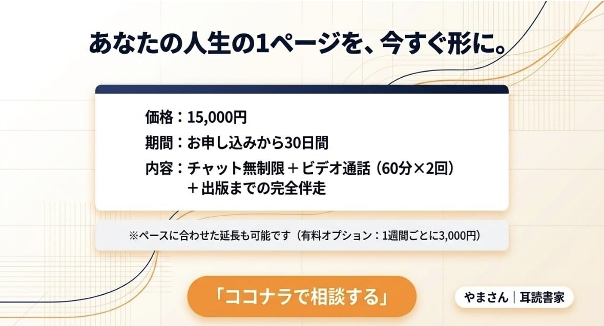 文章苦手でも安心！30日で電子書籍サポートし⁠ます 個別ビデオ通話サポートあり！あなたの一冊を届ける伴走サポート イメージ10