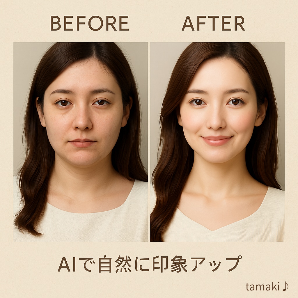 AIで理想の印象に！自然な画像にリタッチします あなたの画像をご相談を受けてリタッチしてお渡しします。 イメージ1