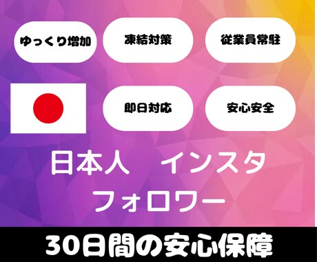 インスタ　日本人フォロワー+100人増やします 担当者が常駐しているため、スムーズなご案内 イメージ1