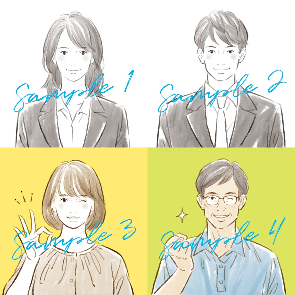 シンプルなラフスケッチ風の似顔絵アイコン描きます 商用OK！ちょっとおしゃれで清潔感のあるテイストに イメージ1