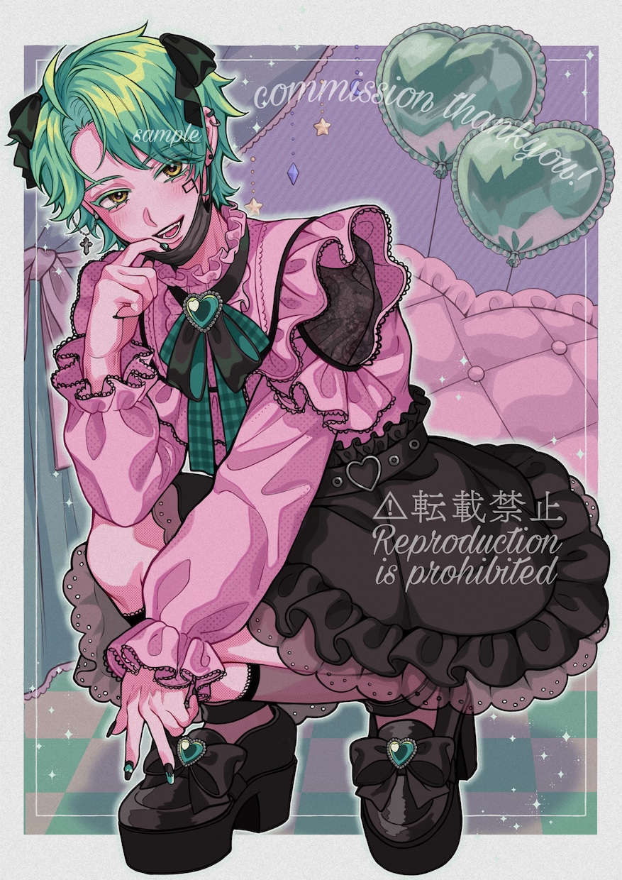 アイコン・1枚絵・似顔絵などイラスト提供します キラキラ×レトロなイラストで個性をアピール イメージ7