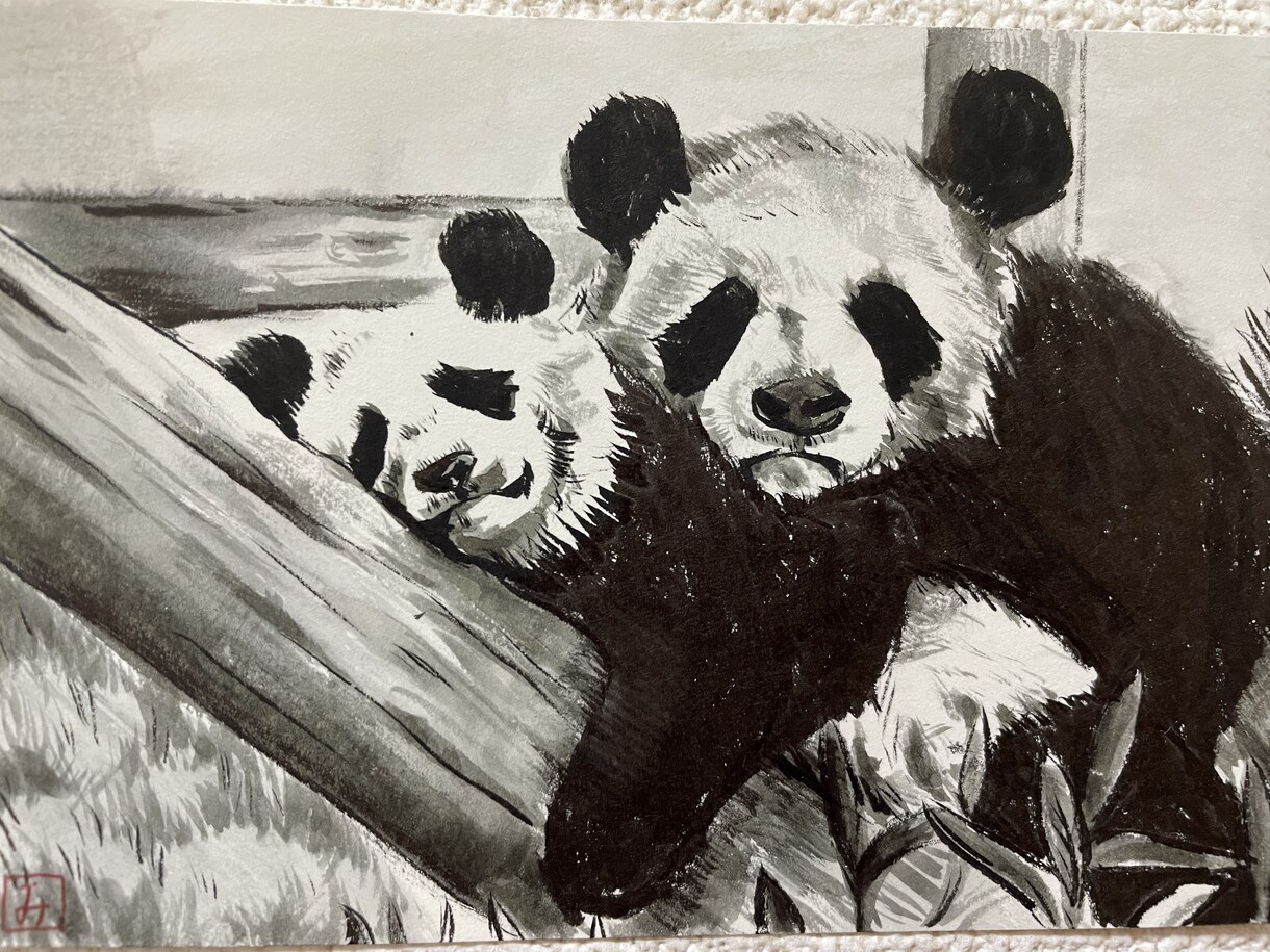 筆ペンを使って世界で一つだけのイラスト描きます 筆ペンで似顔絵、食べ物、ペットを文字と共にお描きいたします イメージ2