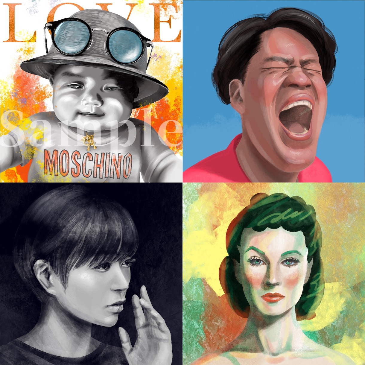 リアルなタッチで油絵風の似顔絵を描きます ★印刷対応可能！★高品質な油絵風イラストをお届け イメージ9