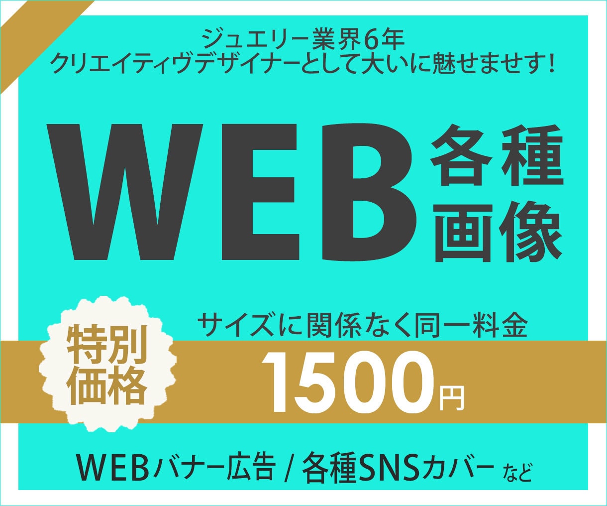 1500円で商品もサービスも売れるバナー作ります ジュエリー業界6年！クリエイティブデザイナーとして魅せます！ イメージ1