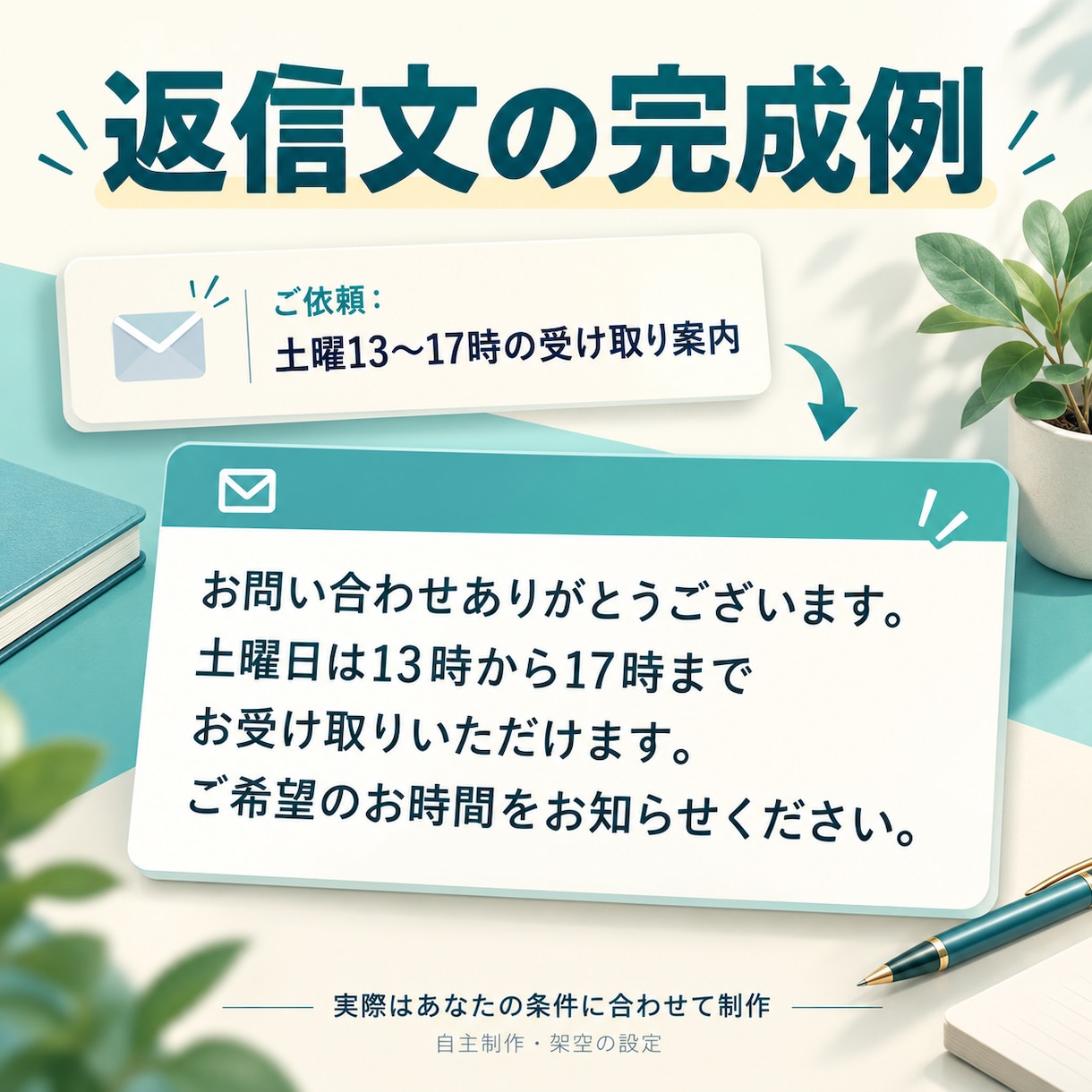 あなた向けのお客様返信文を作ります 問い合わせ内容と相手に合わせて返信1件を作成 イメージ2