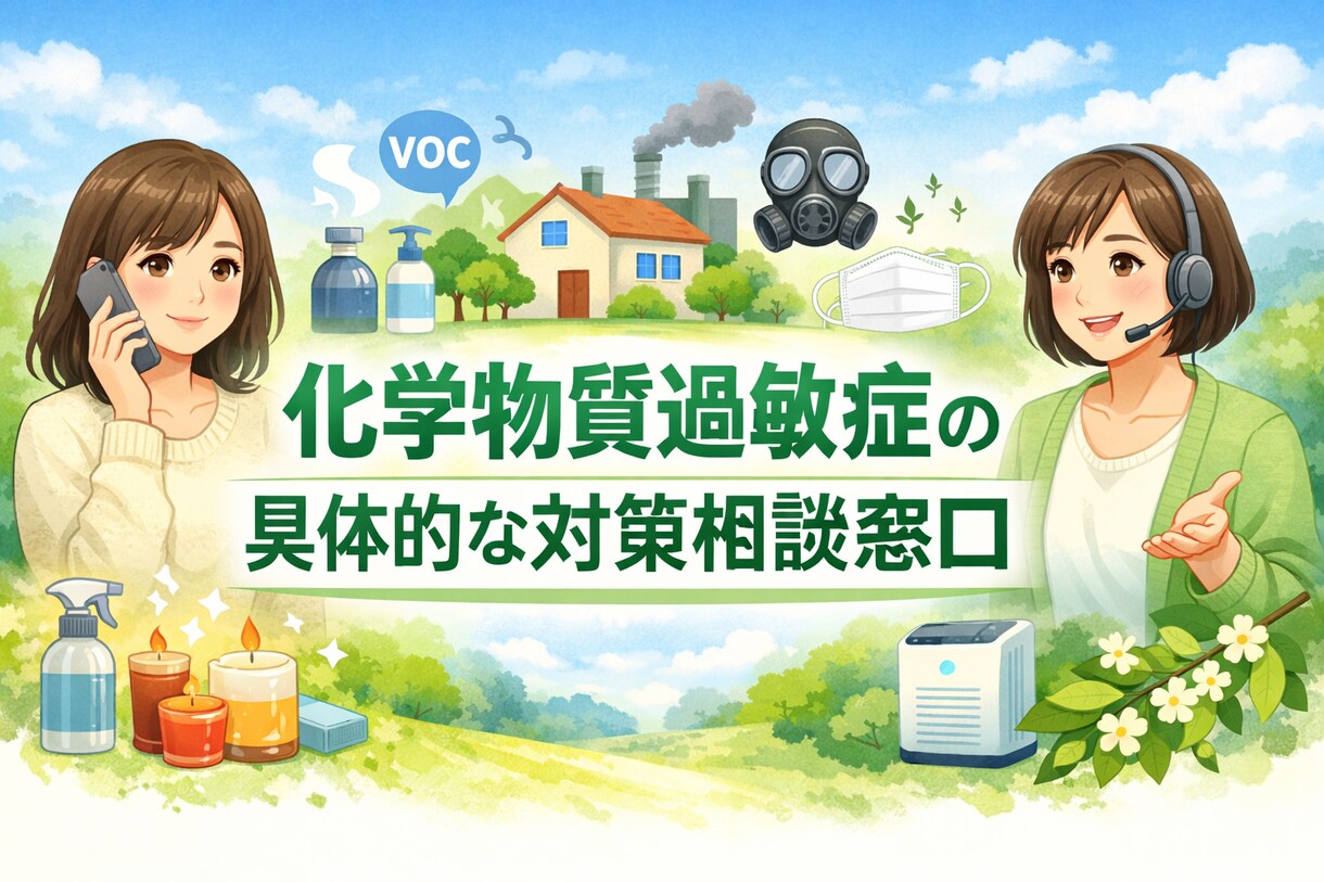 化学物質過敏症で悩む方、の相談ができます 化学物質過敏症に悩む方の、具体的な対策相談窓口 イメージ1