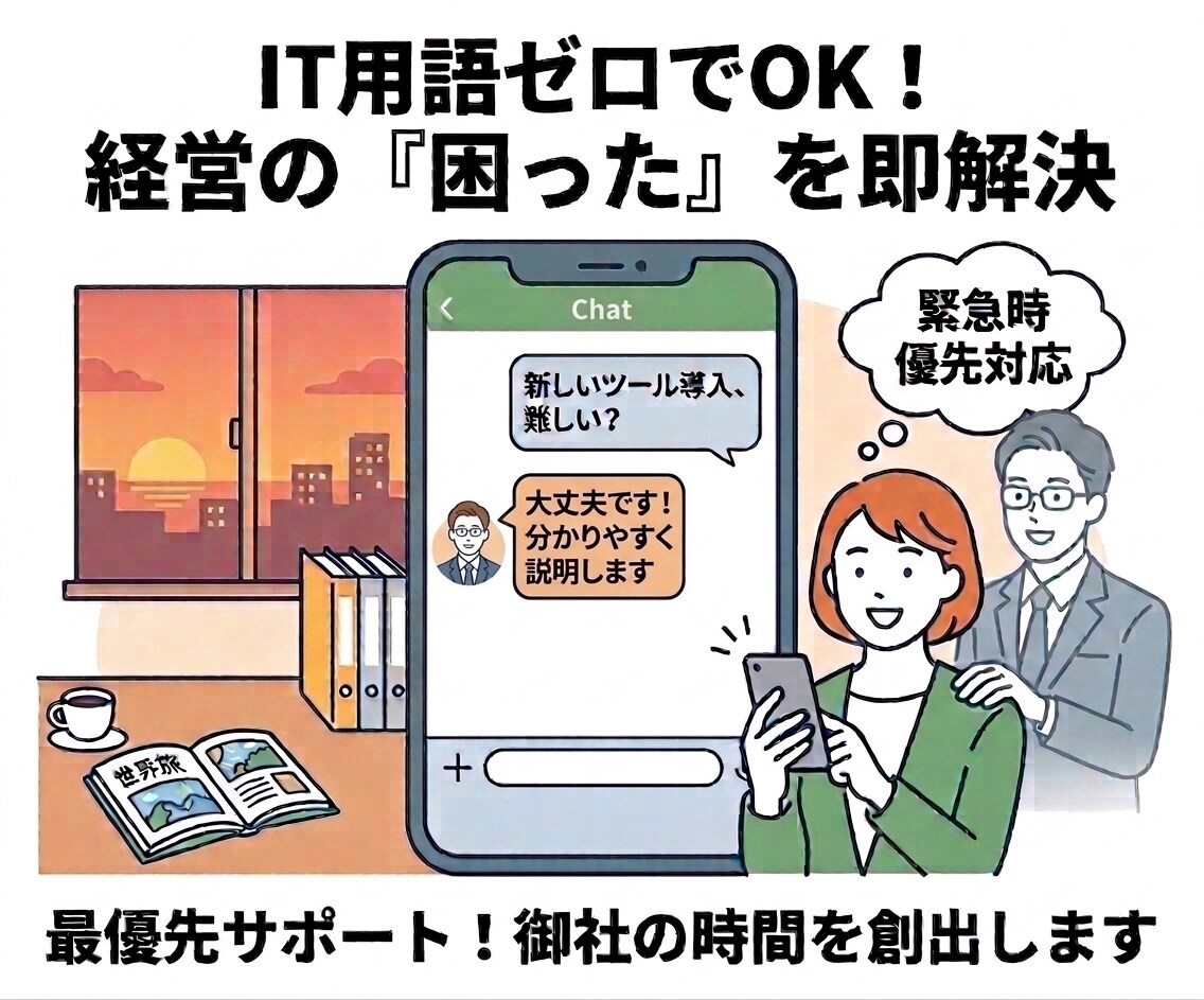全部丸投げ！御社の「専属IT顧問」になります IT化が分からない社長へ。ツール選定から構築まで全てお任せ イメージ2