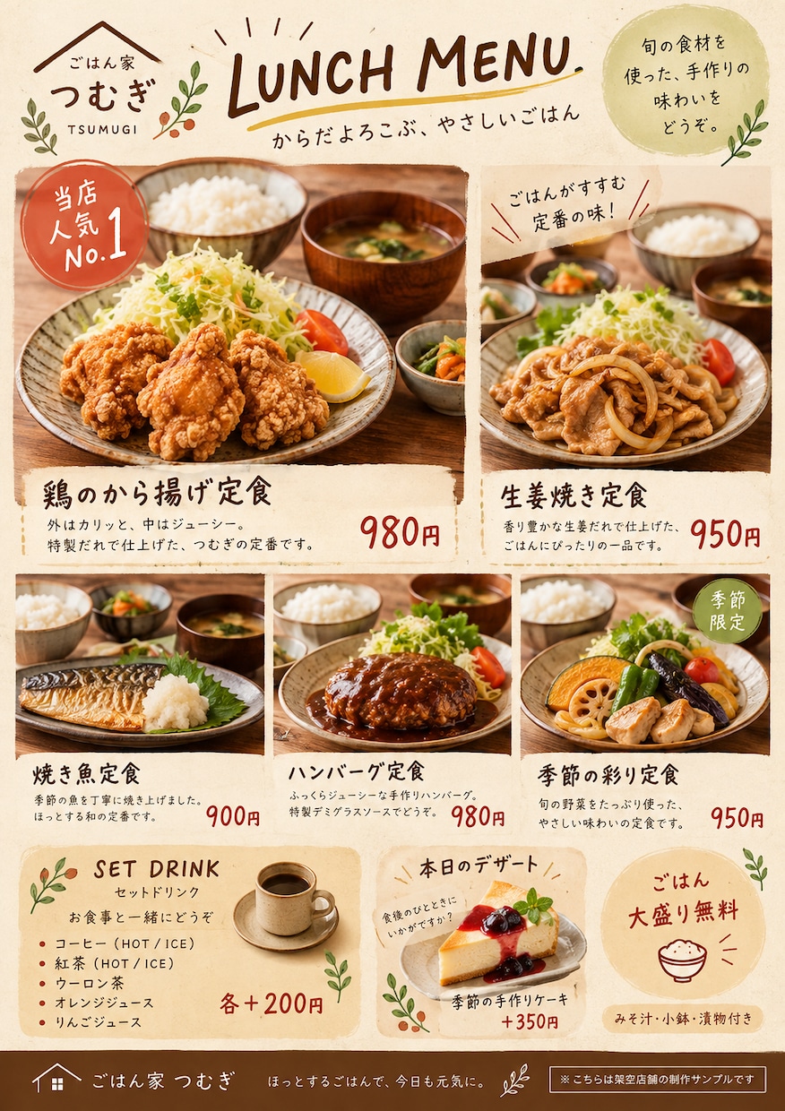 飲食店のメニュー表やPOPをおしゃれに制作します 飲食店の現場経験を活かし、お店の魅力が伝わるデザインに イメージ2