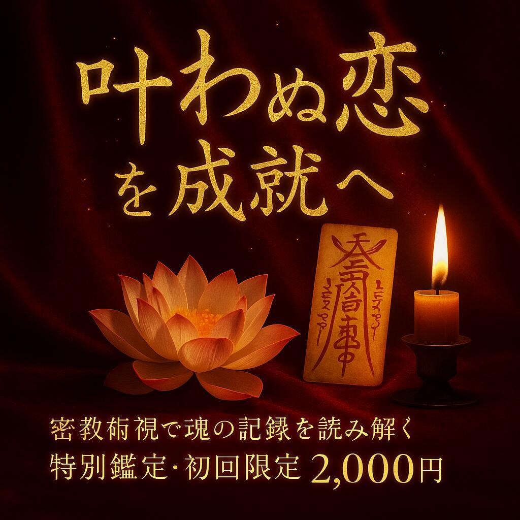 密教術で魂の記録を読み解き縁を導きます 【初回限定価格】人知を超えた術視で叶わぬ恋の魂を読み解きます イメージ1