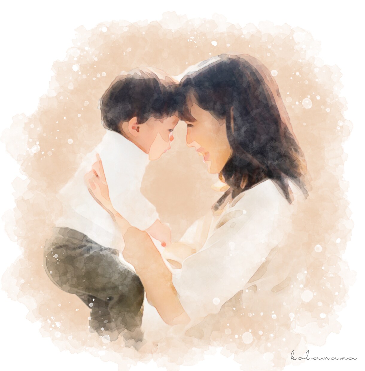 思い出の写真から水彩画風の似顔絵をつくります 大切な思い出を素敵な水彩画風に！人数無制限です イメージ1