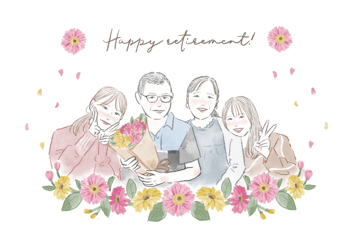 大人数◎可愛いお祝いイラスト書きます 還暦祝い/敬老の日/結婚祝い/退職祝いに♪ イメージ10