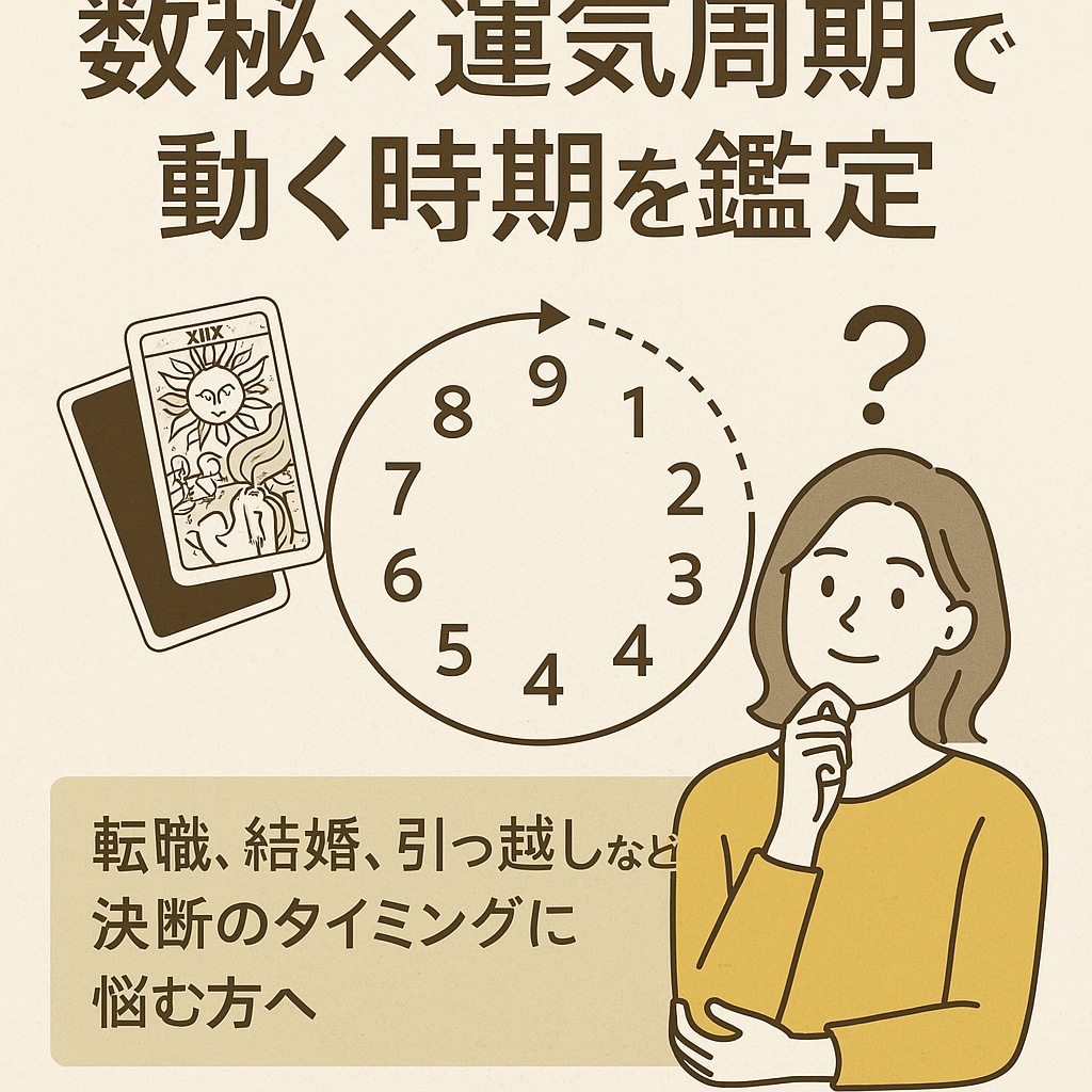 数秘×運気周期で動く時期を鑑定します 転職、結婚、引っ越しなど決断のタイミングに悩む方へ イメージ1