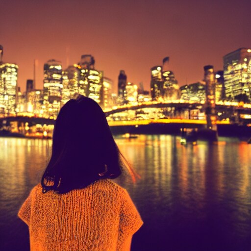 夜景を背景とした女性のイラストを販売します 夜景を見る女性をいろいろ作りました#1 イメージ8