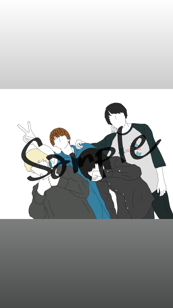 線画を用いた人物のイラスト作成いたします SNSのアイコンなどにご利用ください☺︎商用利用可 イメージ2