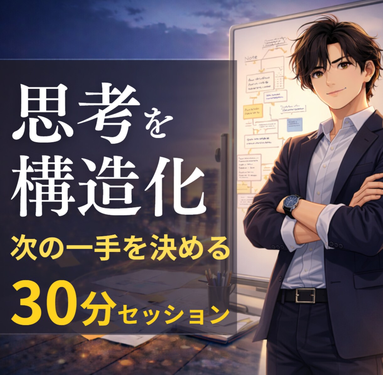まとまらない思考を構造化し、次の一手を決めます 止まっている今を動かす30分セッション イメージ1