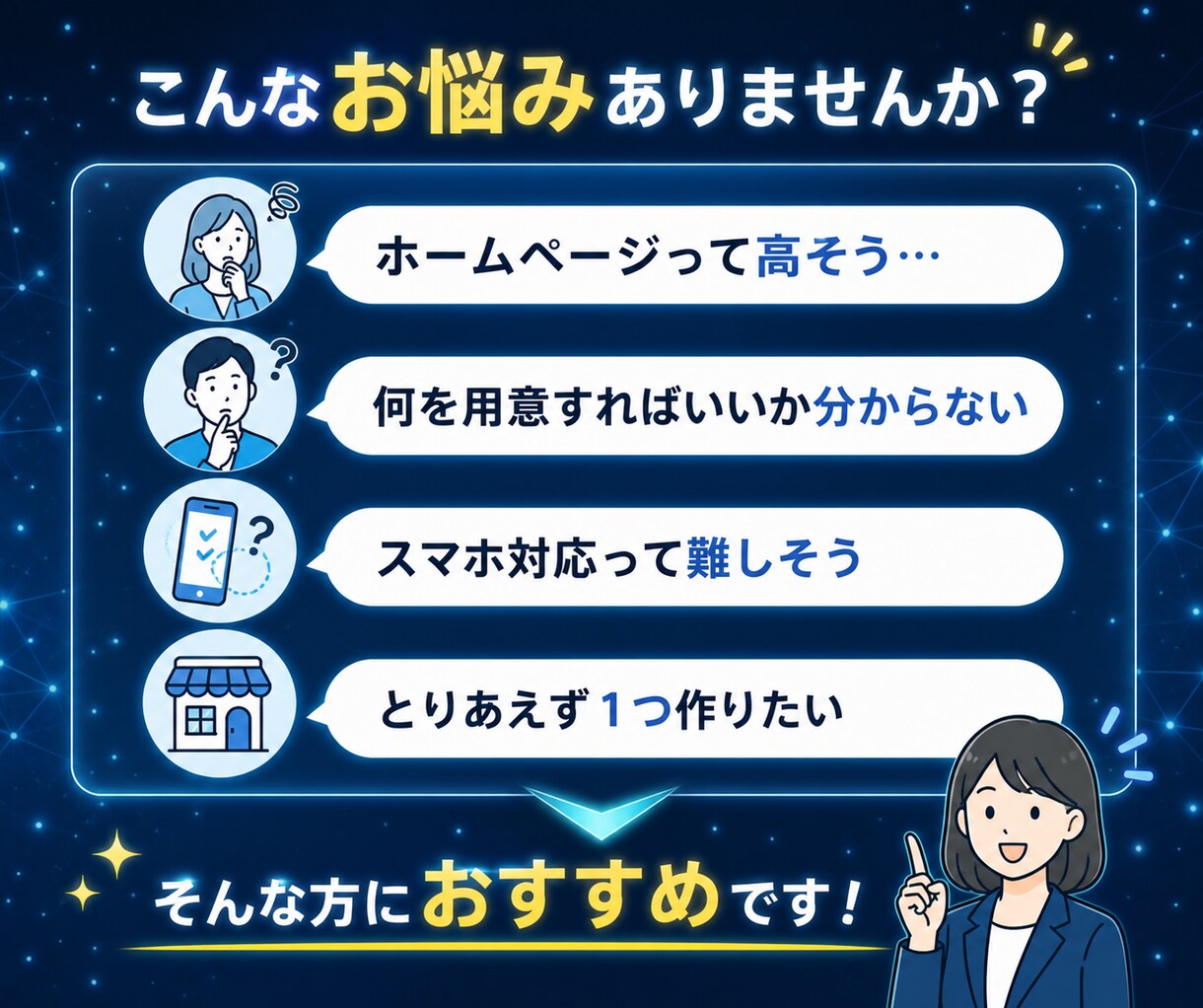 個人・店舗向け低コストで動くホームページ制作します 3ページ＋お問い合わせ（計4ページ）／スマホ対応／低価格 イメージ3