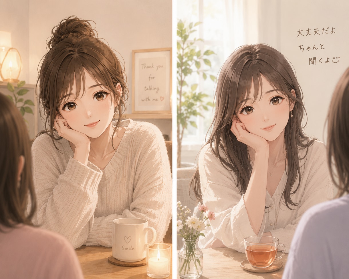 恋愛、夫婦関係、離婚、不倫お話お聞きします 色々なお悩みお聞かせください。私の経験談も参考になれば イメージ1