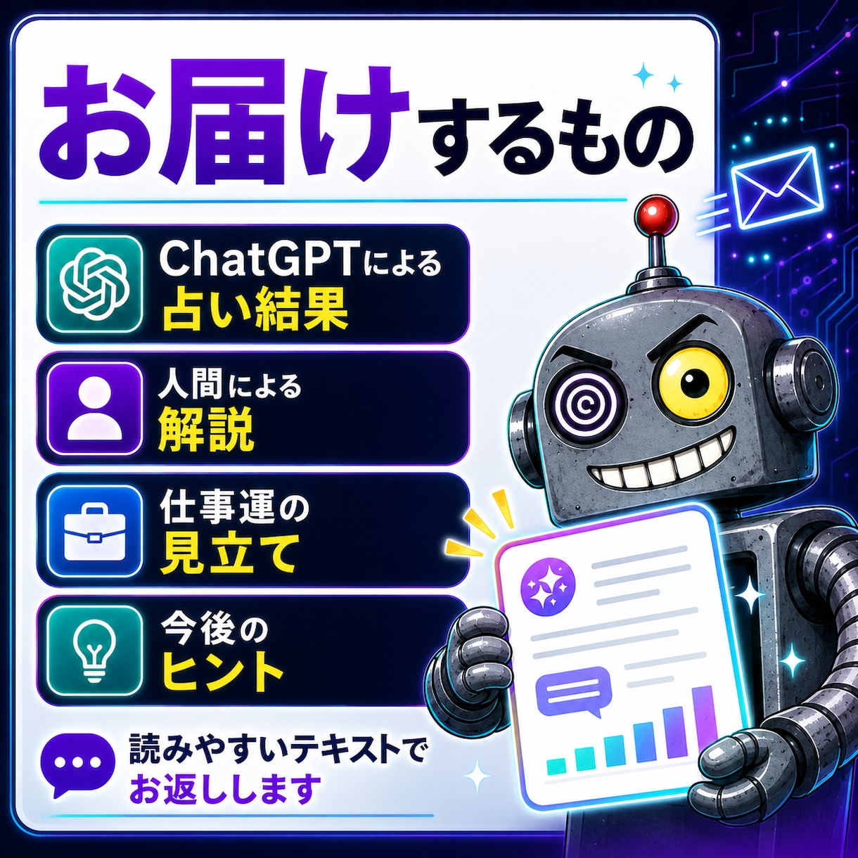 AIに仕事の悩みを丸投げして占わせます 上司も同僚も知らない。AIだから話せる仕事の本音、あります イメージ6