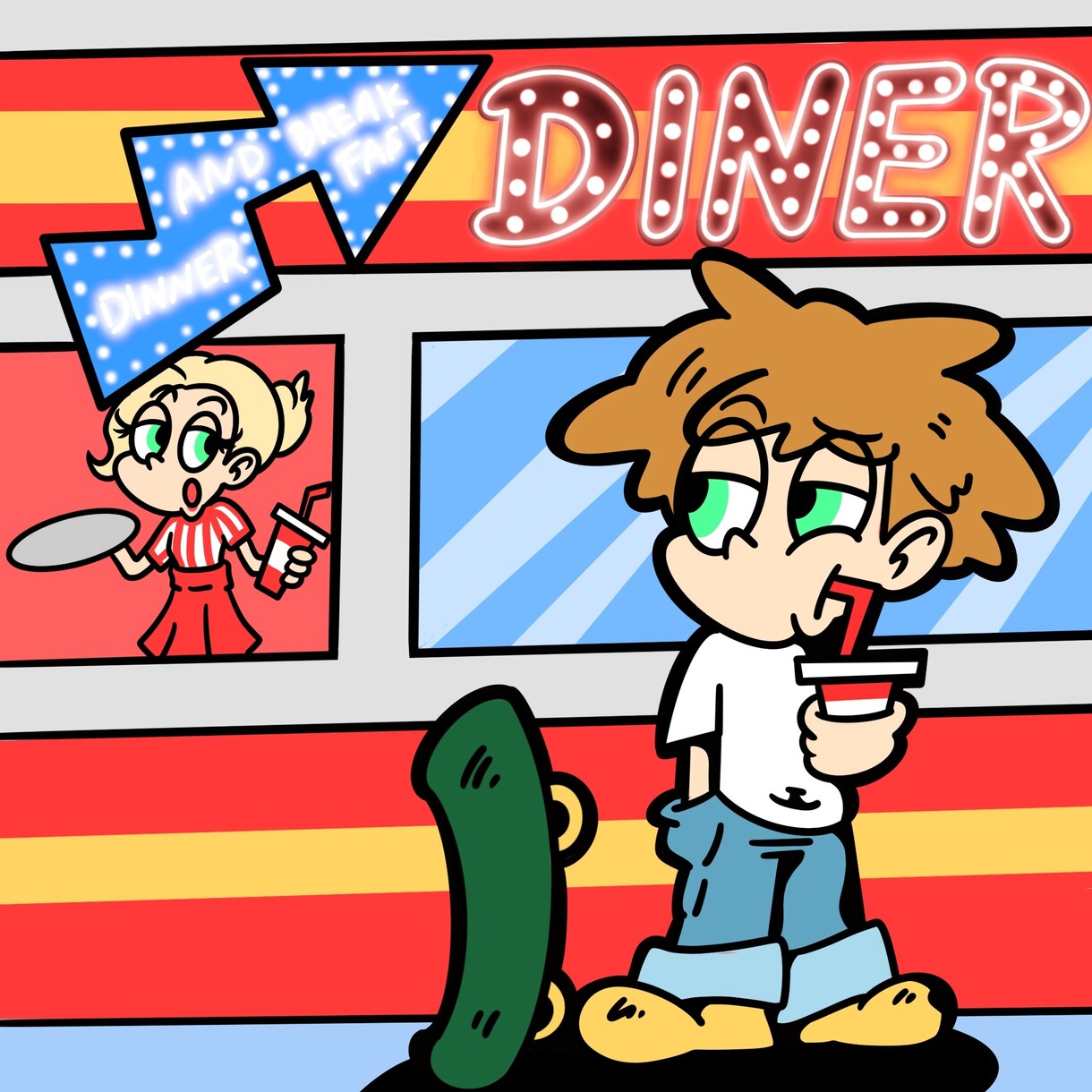 アメリカンカートゥーン風のイラスト作成します ポップで可愛いオリジナルのイラストを作成します イメージ3