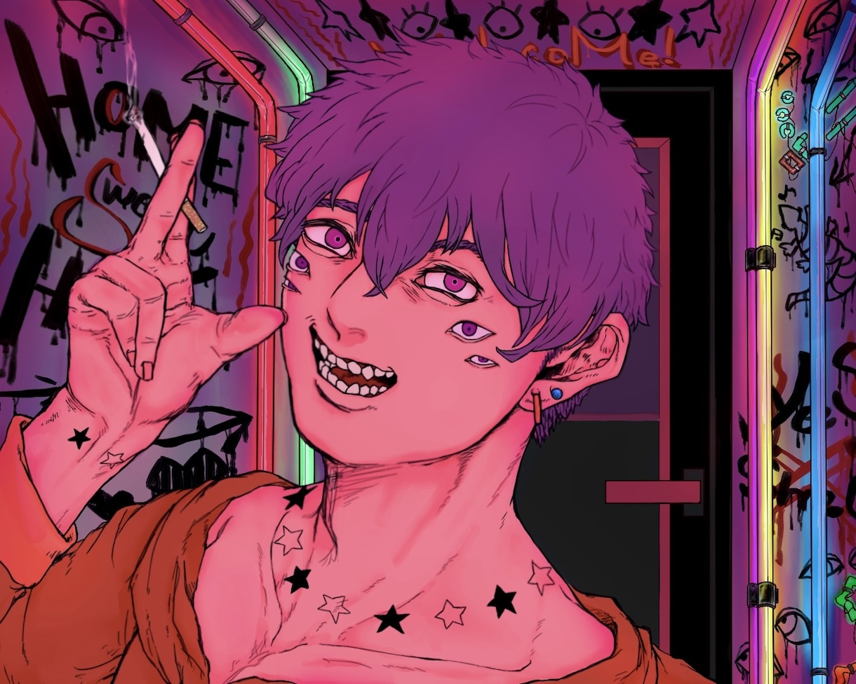 ダークな魅力があるイラスト描きます 独特な世界観で目を惹くイラストお描きします♪ イメージ1