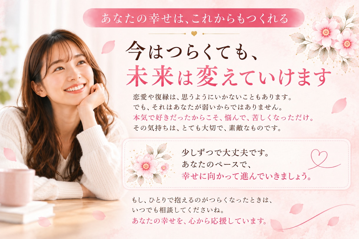リピーター様向け　彼の反応が変わった次を考えます 前回のご相談後の変化を見ながら、彼の関わり方をお伝えします イメージ5